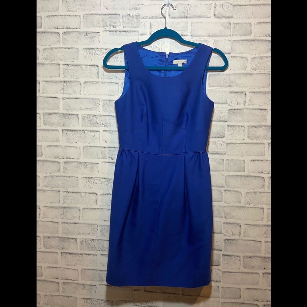 Royal blue J Crew sheath dress.